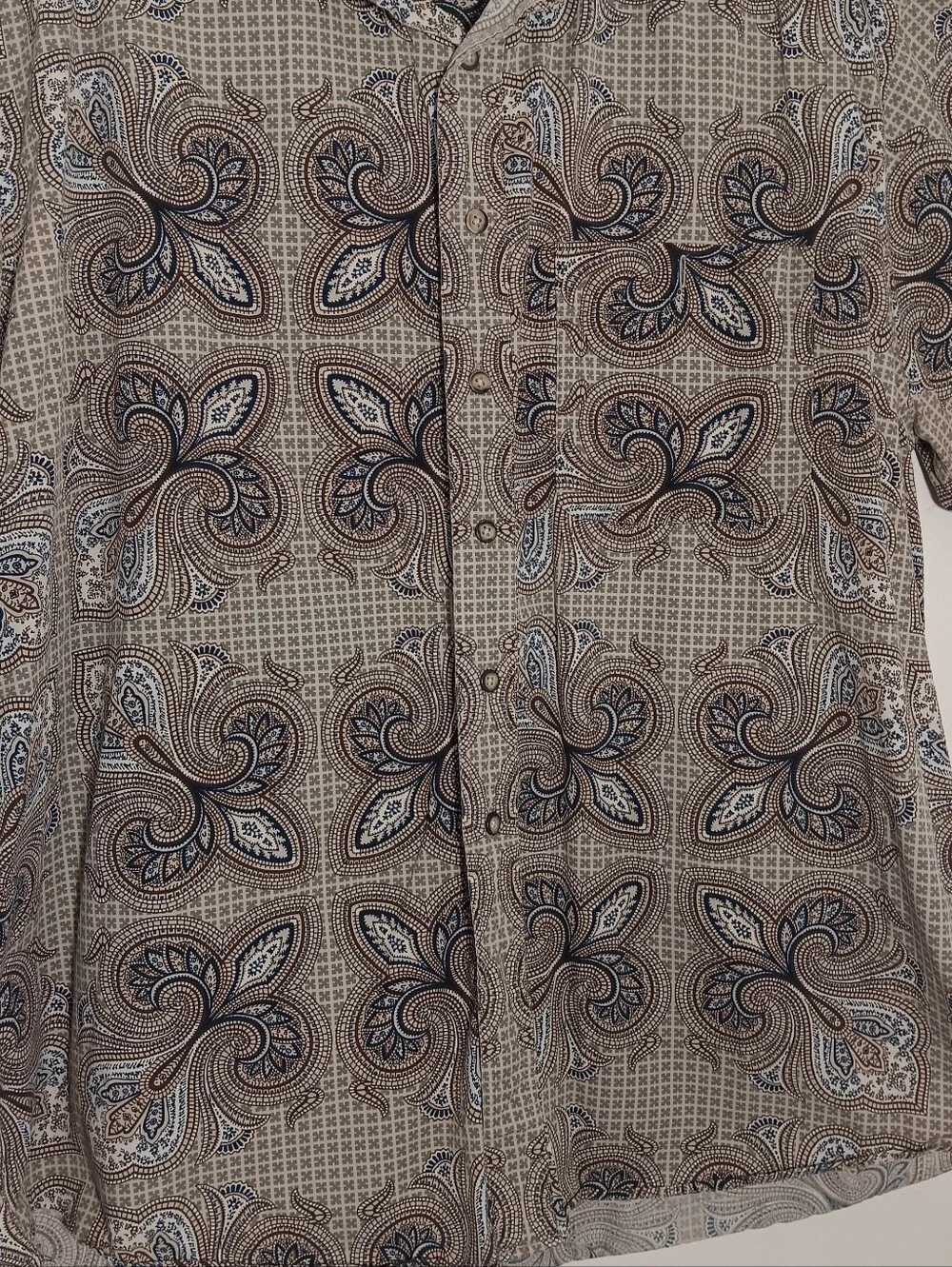 Gant Chelsea Twill Men's  2x Big Paisley Short Sleeve Button Up Shirt Size 2xl .
